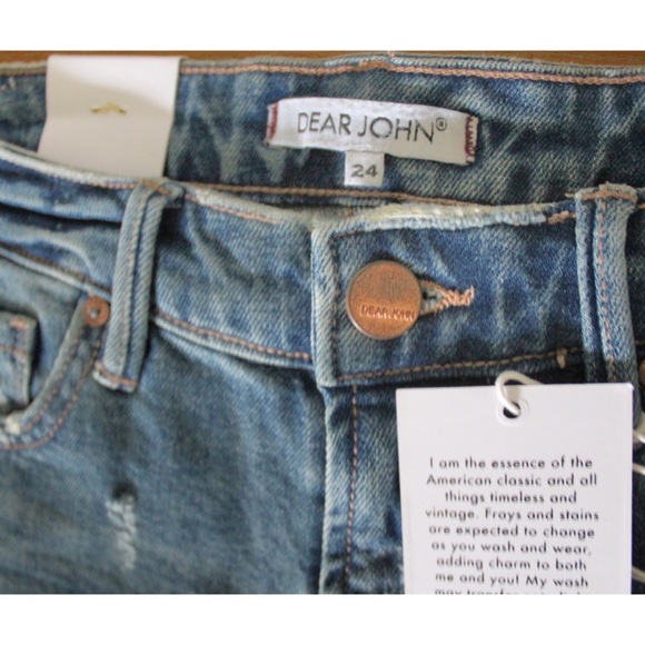 Dear John NWT Portobello Raw Hem Denim Cut Off Shorts 24 - Picture 4 of 10
